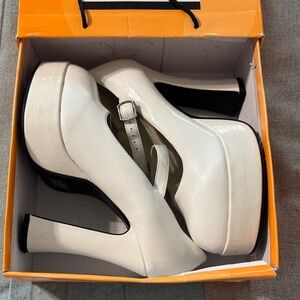 Chic White Platform Heels